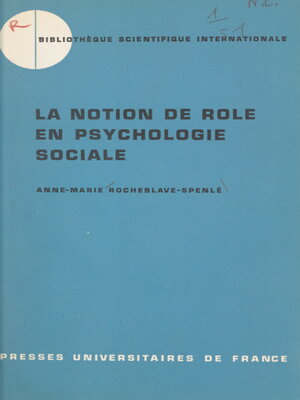 cover image of La notion de rôle en psychologie sociale